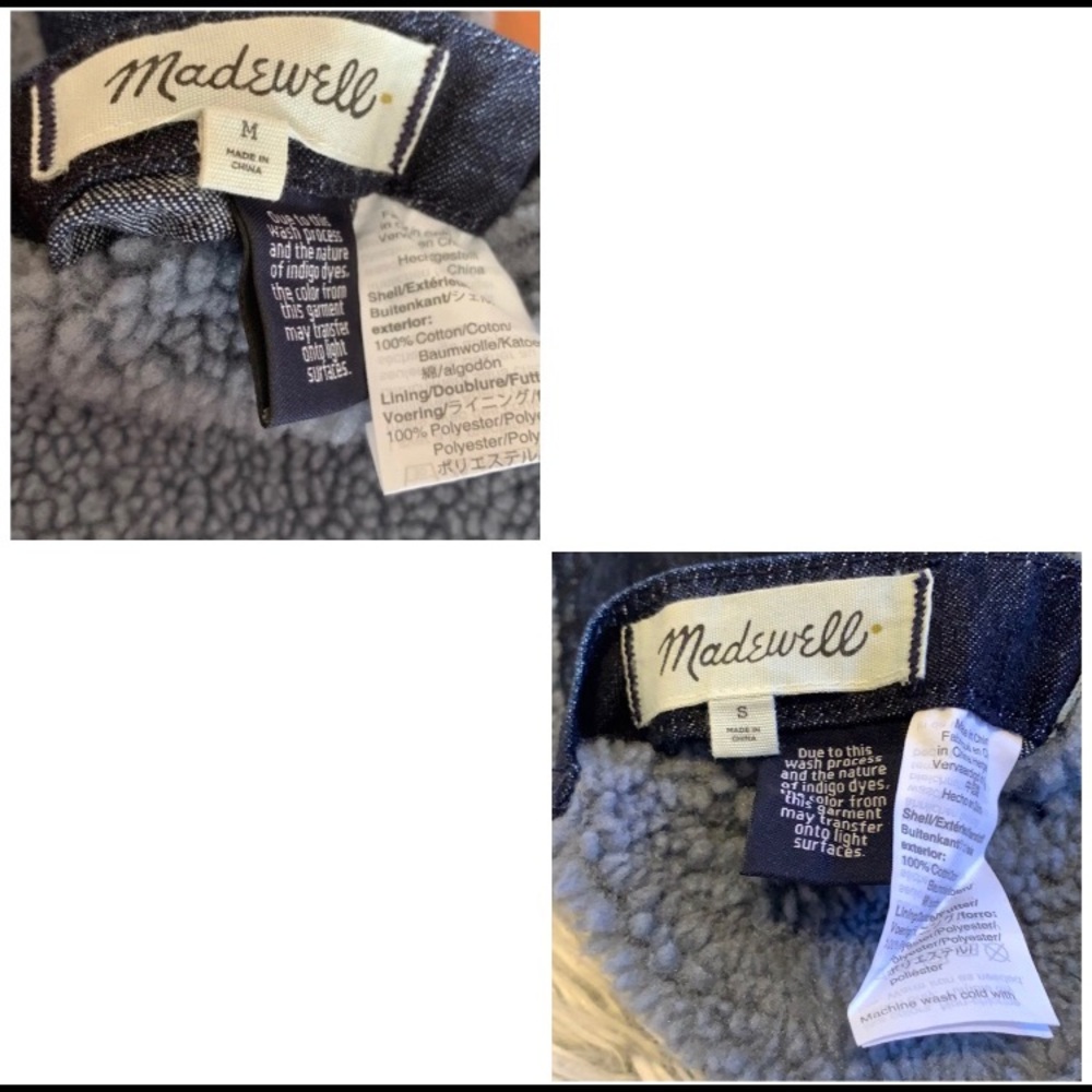 Madewell Reversible Sherpa Jean Jacket Size Small - Picture 7 of 8